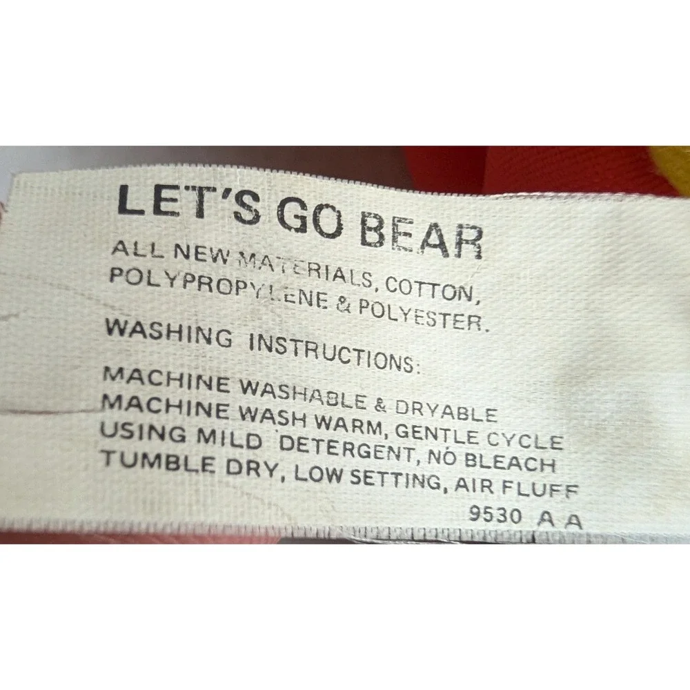 Vintage 1983 Johnson & Johnson Let's Go Bear Plush Toy with Book 10